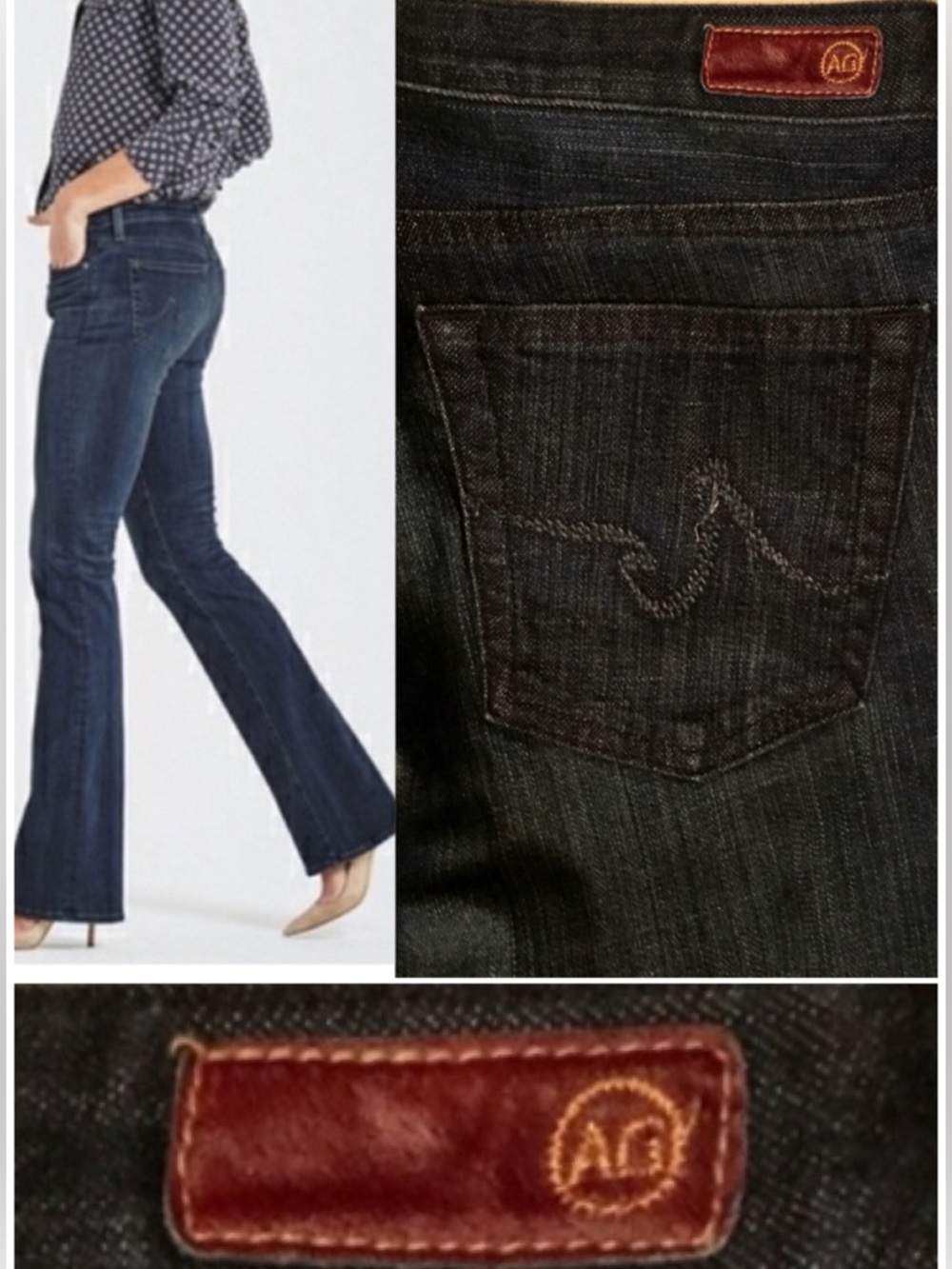 AG Adriano Goldschmied “The Club” flare/bootcut jeans dark rinse denim sz 8/30